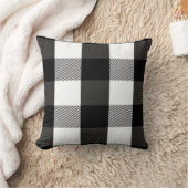 白黒樵の格子縞のフランネルパターン クッション (ブランケット)