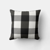 白黒樵の格子縞のフランネルパターン クッション (裏面)