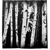 白黒樺の木ツリーフォレストグラフィック シャワーカーテン (正面)