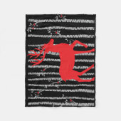 白黒樺の木森フリースブランケット フリースブランケット (正面)