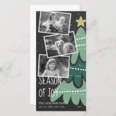 白黒歓喜の季節クリスマスフォトカード シーズンカード (正面/裏面)