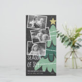 白黒歓喜の季節クリスマスフォトカード シーズンカード (スタンド正面)