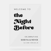 白黒歓迎スタイリッシュ前夜 アクリルサイン (正面)