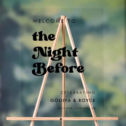 白黒歓迎スタイリッシュ前夜 アクリルサイン (ニュートラル)