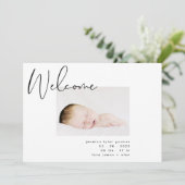 白黒歓迎モダンシンプルミニマル歓迎 案内状 (スタンド正面)