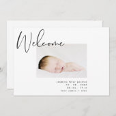 白黒歓迎モダンシンプルミニマル歓迎 案内状 (正面/裏面)