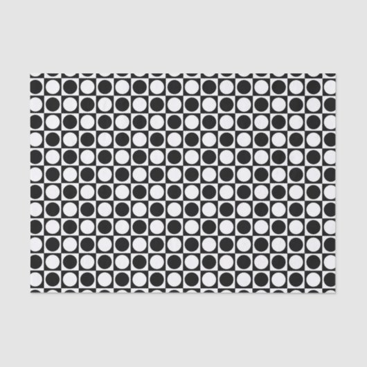 白黒正方形および水玉模様 薄葉紙 (正面)