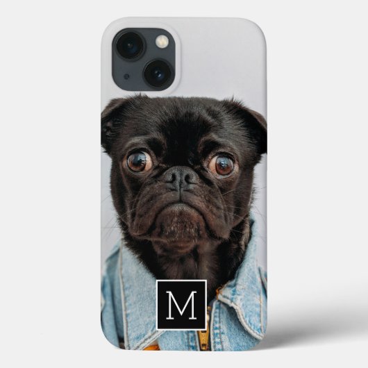 白黒正方形のモノグラム1の写真のコラージュ Case-Mate iPhoneケース (裏面)