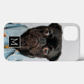 白黒正方形のモノグラム1の写真のコラージュ Case-Mate iPhoneケース (裏面 (横))