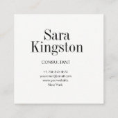 白黒正方形の水玉模様の名刺 スクエア名刺 (裏面)