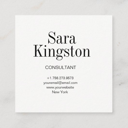 白黒正方形の水玉模様の名刺 スクエア名刺 (裏面)