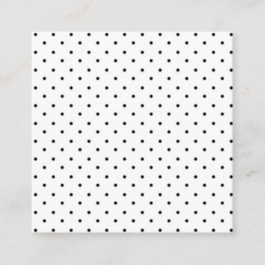白黒正方形の水玉模様の名刺 スクエア名刺 (正面)