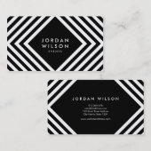 白黒正方形は幾何学的なミニマリストを並べます 名刺 (正面/裏面)