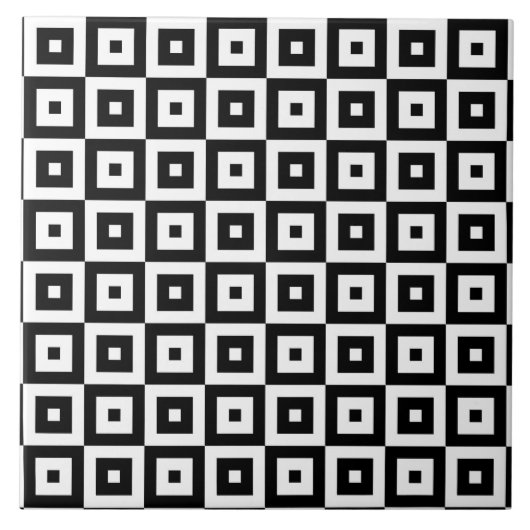 白黒正方形パターン タイル (正面)