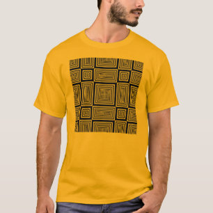 白黒正方形パターン Tシャツ