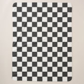 白黒正方形モノクロパターン シェルパブランケット (正面)