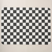 白黒正方形モノクロパターン シェルパブランケット (正面(横))