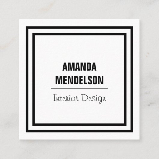 白黒正方形 スクエア名刺 (正面)