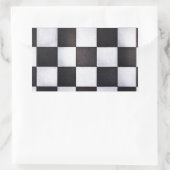 白黒正方形 長方形シール (バッグ)