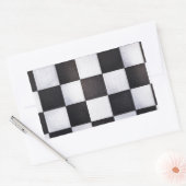 白黒正方形 長方形シール (封筒)