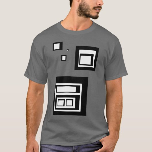 白黒正方形 Tシャツ (正面)