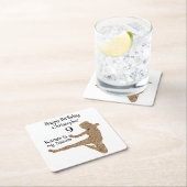 白黒武術アーツアーツ空手ハッピーバースデー スクエアペーパーコースター (インサイチュ)