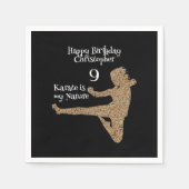 白黒武術アーツアーツ空手誕生日 スタンダードカクテルナプキン (正面)