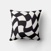 白黒歪められたチェッカーボード クッション (裏面)