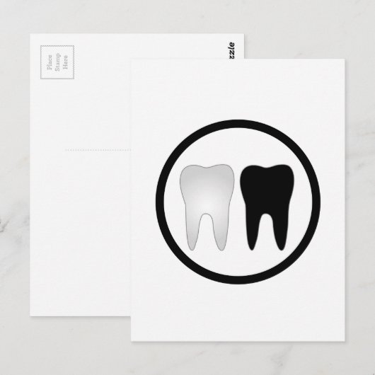白黒歯 ポストカード (正面/裏面)