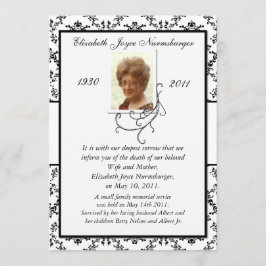 白黒死伝統的の発表 案内状