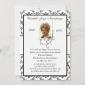 白黒死伝統的の発表 案内状 (正面)