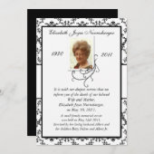 白黒死伝統的の発表 案内状 (正面/裏面)