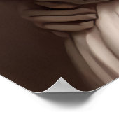 白黒母と娘ポートレート | AI Art ポスター (角)