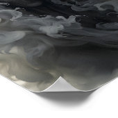 白黒気味の不気味なイラストレーション幽霊 ポスター (角)