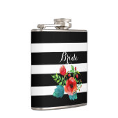 白黒水ストライプ色フローラアクセント フラスク (右)
