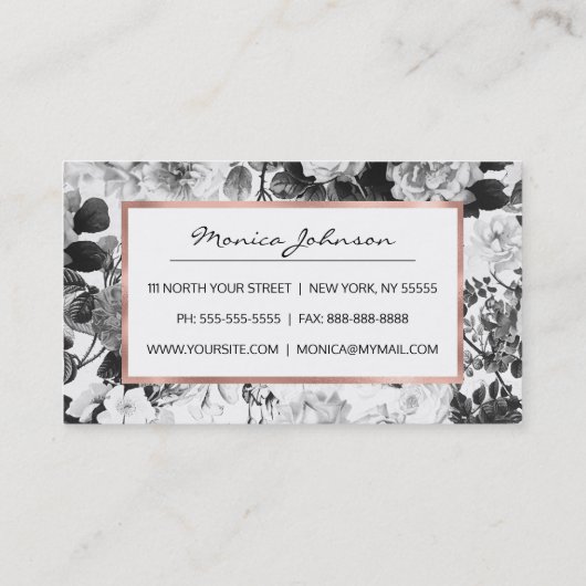 白黒水モダン彩国フローラビジン 名刺 (裏面)