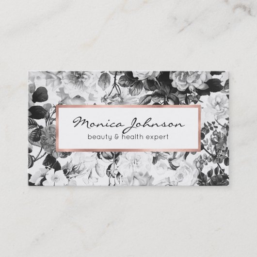 白黒水モダン彩国フローラビジン 名刺 (正面)