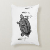 白黒水中競技カメ アクセントクッション (正面(垂直))