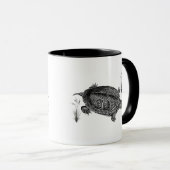白黒水中競技カメ マグカップ (正面右)