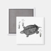 白黒水中競技カメ マグネット (正面/裏面)