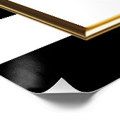 白黒水彩ピンクフローラウェルカムサイン ポスター (コーナー)