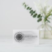 白黒水彩画のダマスク織の平野のシンプル 名刺 (スタンド正面)