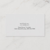 白黒水彩画のダマスク織の平野のシンプル 名刺 (裏面)