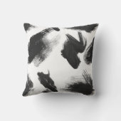 白黒水彩画の抽象芸術のモノグラム クッション (裏面)