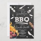 白黒水彩BBQ 招待状 (正面)