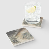 白黒水晶鉱物の質 ストーンコースター (横)