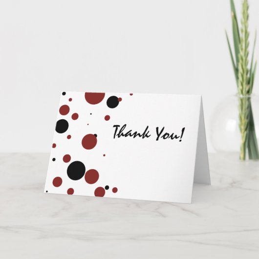白黒水玉模様ありがとう サンキューカード (正面)