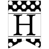 白黒水玉模様およびストライプのな旗布の旗 バンティングフラッグ (第2の旗)