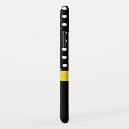 白黒水玉模様とエデルワイス Case-Mate iPhoneケース (裏面/右)