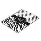 白黒水玉模様とゼブラ印刷 ノートブック (左側)